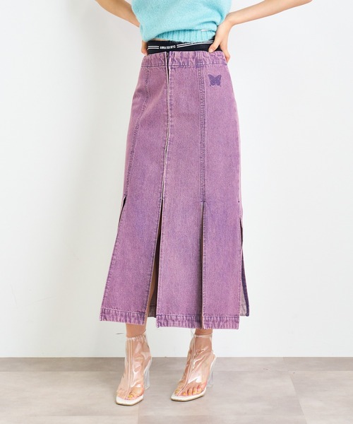 anna sui nyc デニムスカート マルチスリットデニム ロングスカート