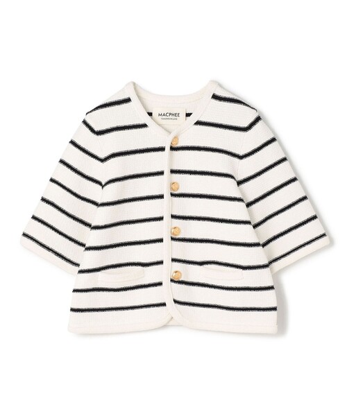 MACPHEE ノーカラージャケット MACPHEE ジャケット ノーカラージャケット モスライクステッチ