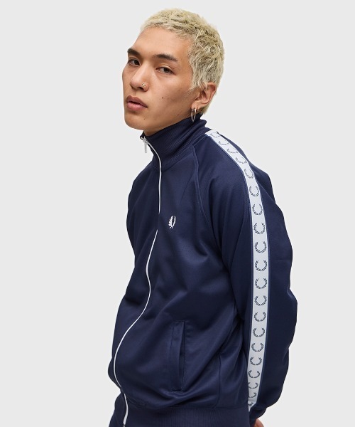 フレッドペリー　ジップアップジャケット　薄手ブルゾン　ネイビー FRED PERRY 「FRED PERRY」 ジップアップブルゾン L ネイビー