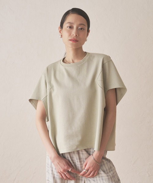 トップス Audrey and John Wad Audrey and John Wad tシャツ クルーネック切替半袖トップス