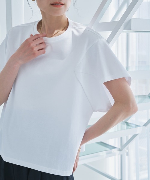 Audrey and John Wad tシャツ クルーネック切替半袖トップス