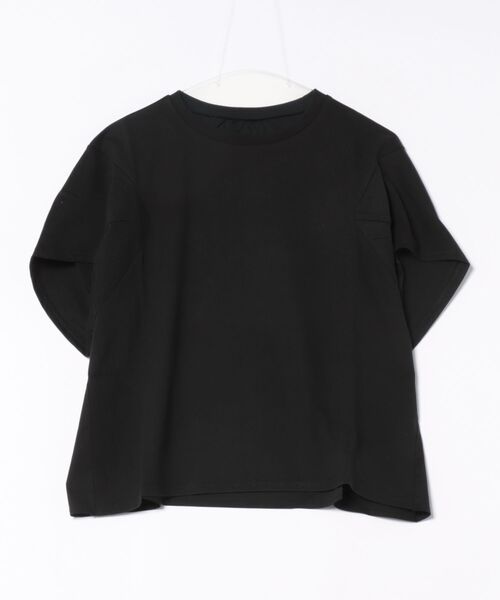 tシャツ クルーネック切替半袖トップス-手洗い可- レディース Audrey and John Wad tシャツ クルーネック切替半袖トップス