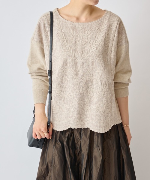 「BEARDSLEY」 長袖ニット FREE ベージュ レディース BEARDSLEY 「BEARDSLEY」 長袖ニット FREE ベージュ レディース