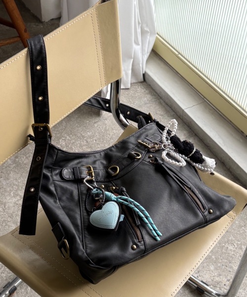 made in italy vintage y2k レザーショルダーバッグ ショルダーバッグ バッグ vintage y2k shoulder bag／ビンテージ