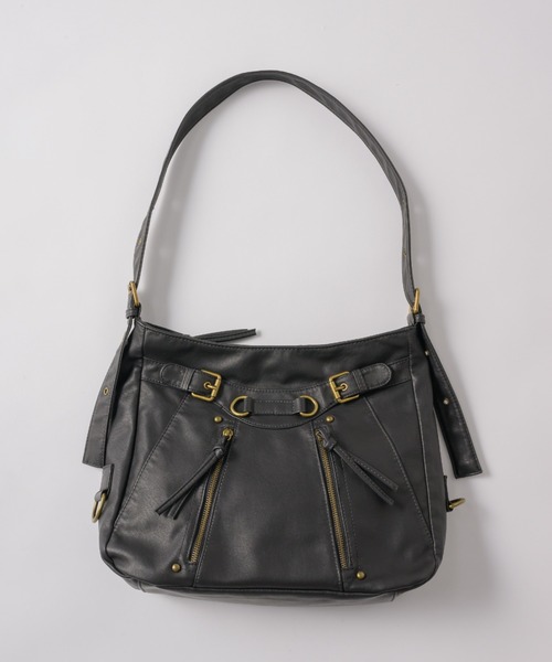 vintage y2k レザーショルダーバッグ　色味◎ ショルダーバッグ バッグ vintage y2k shoulder bag／ビンテージ