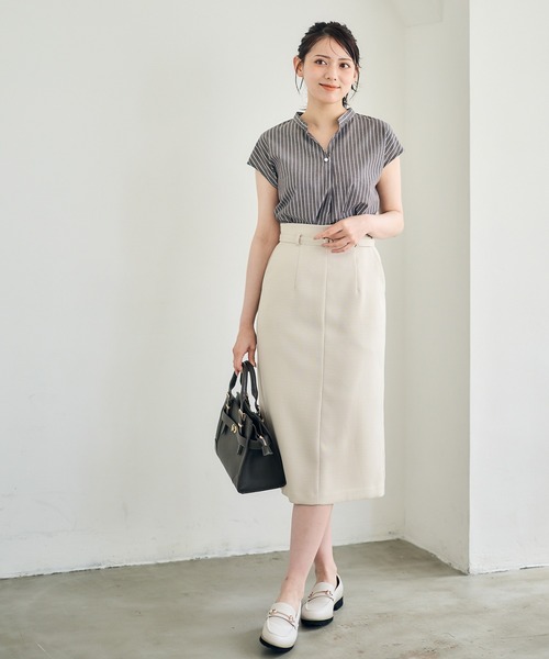 12Twelve Agenda スカート ドライタッチベルト付タイトスカート 12Twelve Agenda スカート ドライタッチベルト付タイトスカート