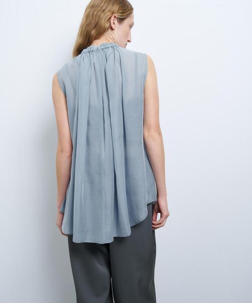 LANVIN en Bleu ブラウス シャツ シアージョーゼットアシンメ