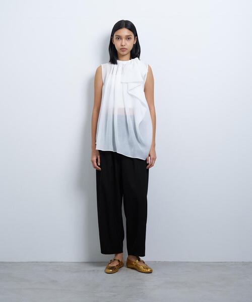 ブラウス シャツ シアージョーゼットアシンメリボンブラウス レディース シアージョーゼットアシンメリボンブラウス|LANVIN en Bleu