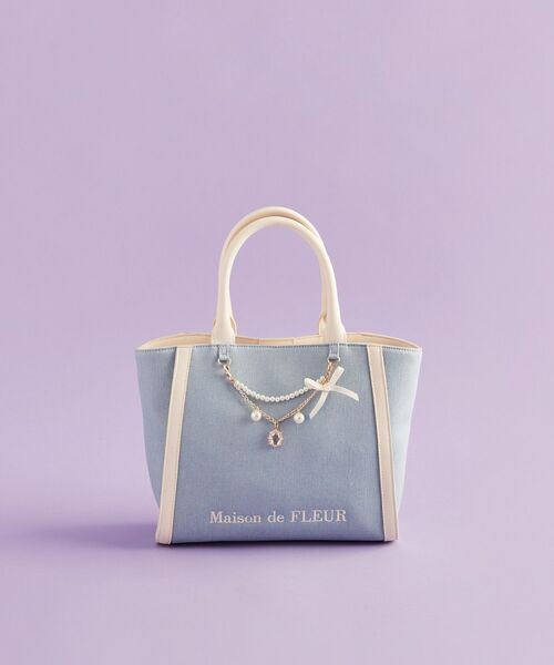 Maison de FLEUR トートバッグ チャーム付きデニム2Wayトート
