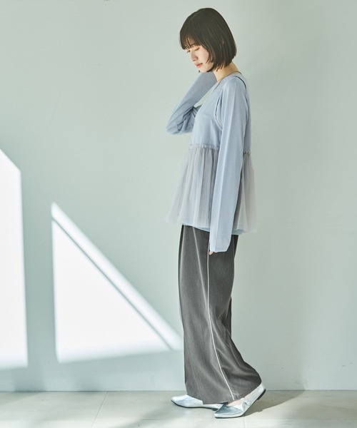 LAKOLE ベスト ジレ チュール切替シアーベスト / 329136
