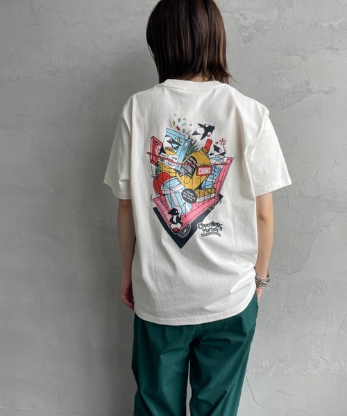 tシャツ 「CHUMS (チャムス)コラボ」　バックメッシュTシャツ　3分袖 レディース CW-X tシャツ 「CHUMS (チャムス)コラボ」 バックメッシュT