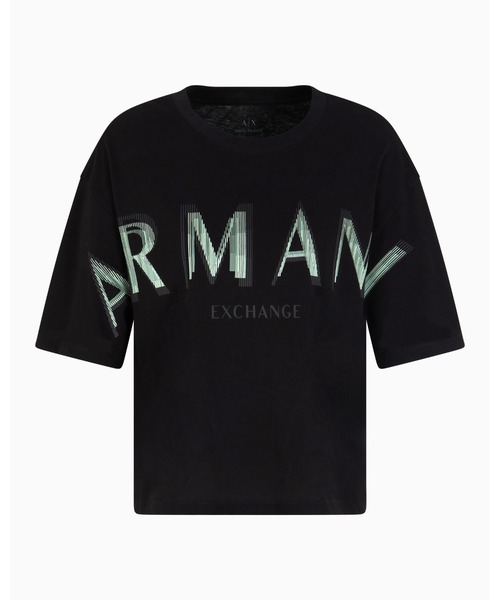 tシャツ 「A|X アルマーニ エクスチェンジ」ビッグロゴ クロップド 半袖クルーネックTシャツ/CROPPED レディース ARMANI EXCHANGE tシャツ 「A|X アルマーニ エクスチェンジ
