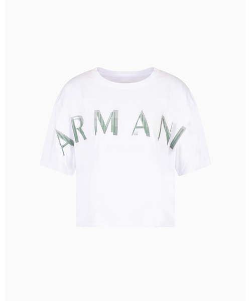 tシャツ 「A|X アルマーニ エクスチェンジ」ビッグロゴ クロップド 半袖クルーネックTシャツ/CROPPED レディース ARMANI EXCHANGE tシャツ 「A|X アルマーニ エクスチェンジ
