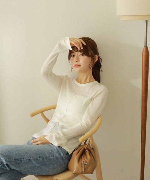 tシャツ center seam slit tops /センターシームスリットデザインセミ