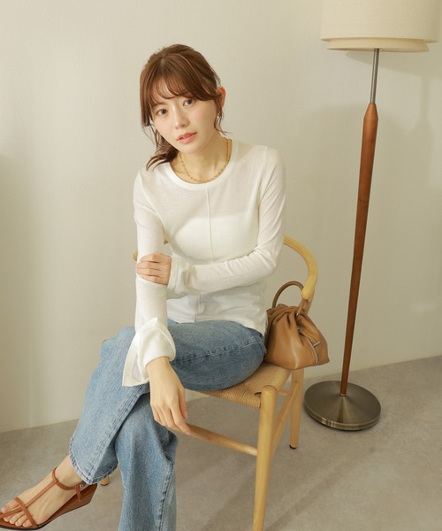 tシャツ center seam slit tops /センターシームスリットデザインセミ