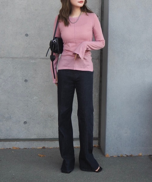 tシャツ center seam slit tops /センターシームスリットデザインセミ