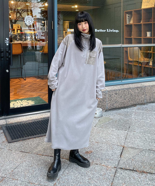 Chillfar」 長袖ワンピース FREE チャコール レディース : ZOZOTOWN