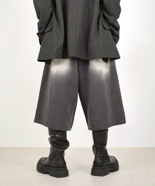 ちむだん Ruler paint denim zip hoodie（デニムジャケット）｜centimeter