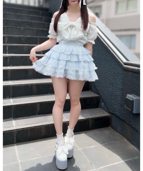 Ank Rouge（アンクルージュ） tシャツ リボンネコちゃんオフショル