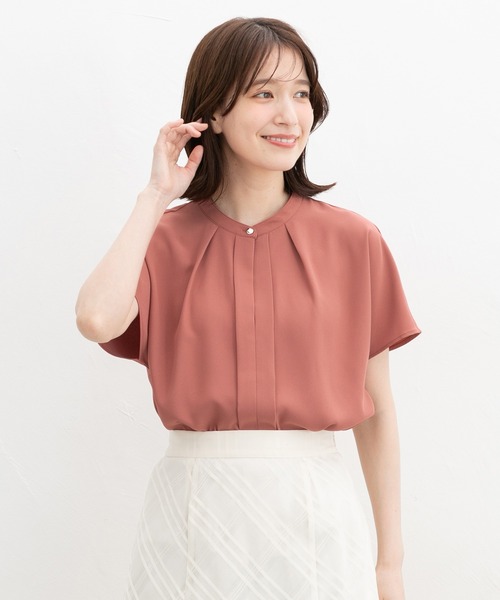 バイカラーバンドカラーブラウス city（シティ）の「TWO TONE COLOR BAND LS SHIRT/バイカラー