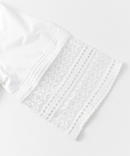ブラウス シャツ sara mallika　COTTON BORDER GATHER LACE TOP レディース ブラウス シャツ sara mallika COTTON BORDER GATHER LACE TOP
