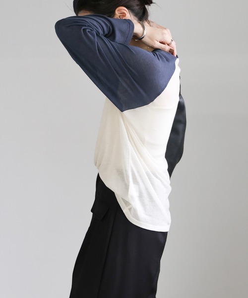select MOCA tシャツ シアーラグランロングスリーブTシャツ