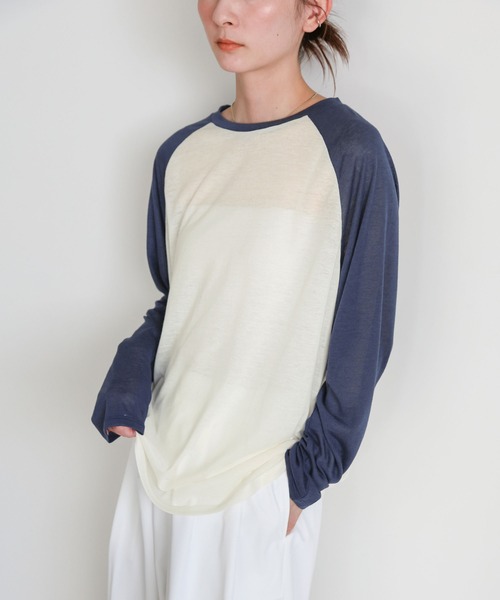 新品未使用　スサシ ラグラン ロンT/ロングTシャツ L select MOCA（セレクトモカ） tシャツ シアーラグランロングスリーブT
