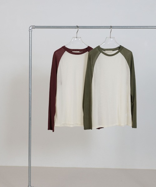 roku ロク♡シアーラグランスリーブTシャツ 6（ロク）の「＜6(ROKU)＞SHEER RAGLAN SLEEVE T-SHIRT/Tシャツ（T