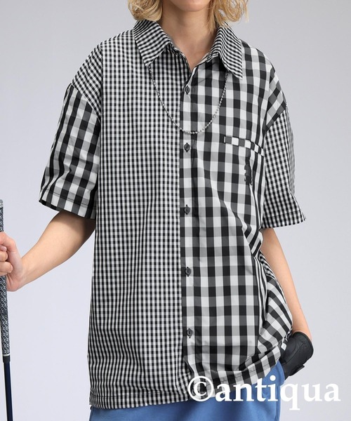 ブラウス シャツ 「STCH」ミックスチェックシャツ レディース メンズ