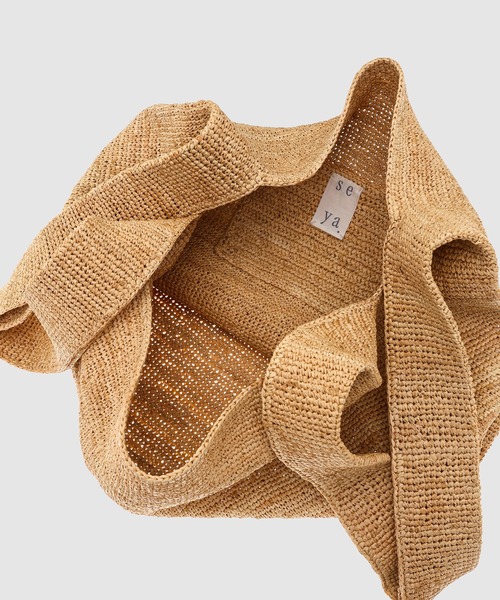 トートバッグ Two-tone Raffia Shopping Bag seya. トートバッグ RAFFIA SHOPPING BAG レディース : ZOZOTOWN