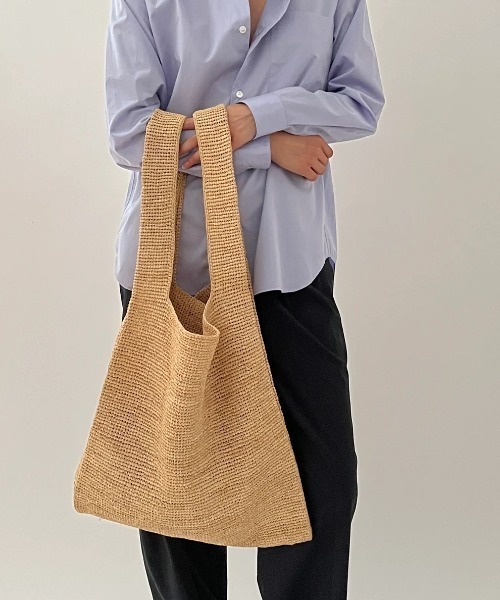 トートバッグ Two-tone Raffia Shopping Bag seya. トートバッグ RAFFIA SHOPPING BAG レディース : ZOZOTOWN