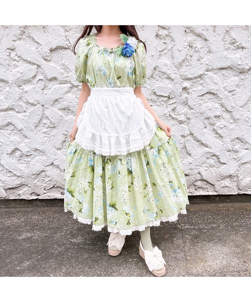 【6/17限定値下げ】 PINK HOUSE あじさいプリントミディワンピース PINK HOUSE｜あじさいプリントミディワンピース | Rakuten