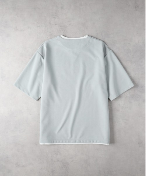 BACK NUMBER tシャツ 「BACK NUMBER」キーネック切替半袖Tシャツ