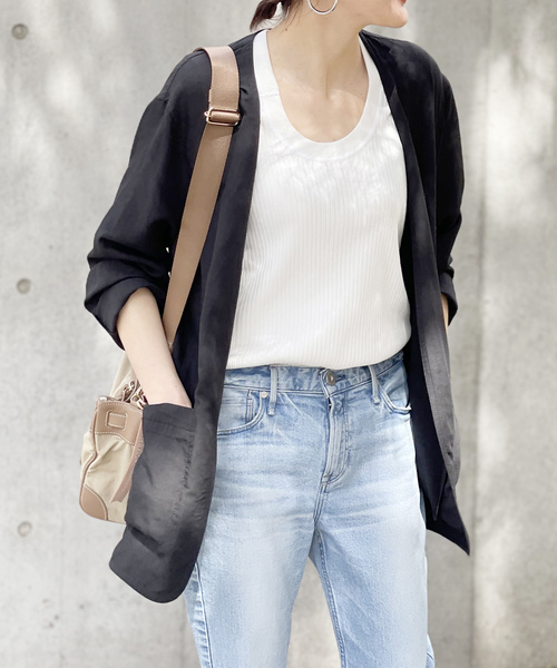 「Spick & Span」 ノーカラージャケット 36 ブラック レディース
