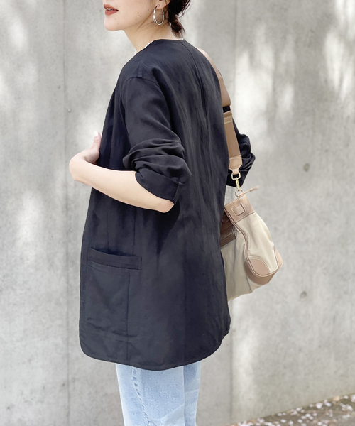 「Spick & Span」 ノーカラージャケット 36 ブラック レディース