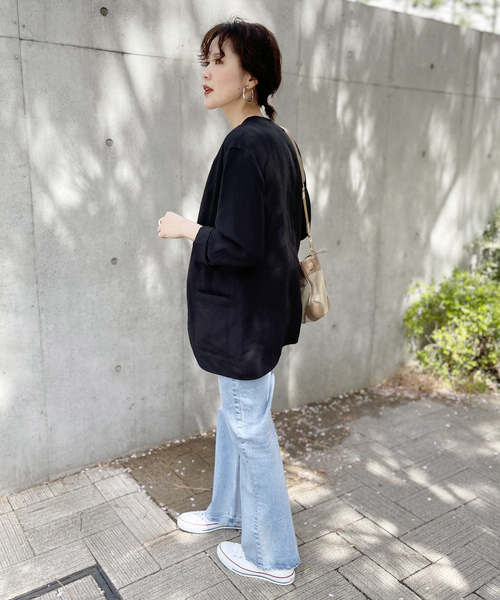 「Spick & Span」 ノーカラージャケット 36 ブラック レディース