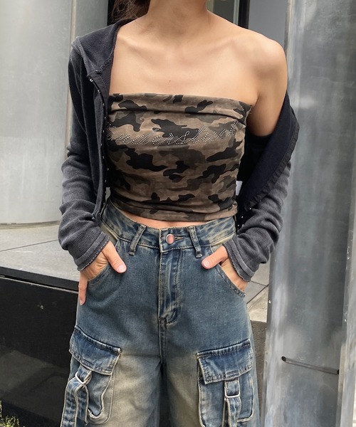 Roger&Raw tシャツ 迷彩柄チューブトップ レディース : ZOZOTOWN