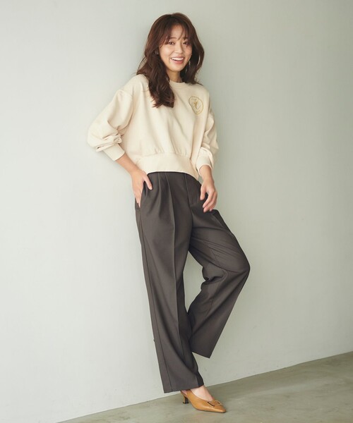 「Feroux」 スラックス 2 ブラウン レディース_画像7