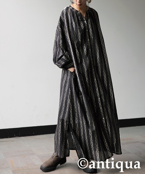 ✳︎アンティカ　ジャガードワンピース✳︎ antiqua（アンティカ） ワンピース ジャガード刺繍ワンピース