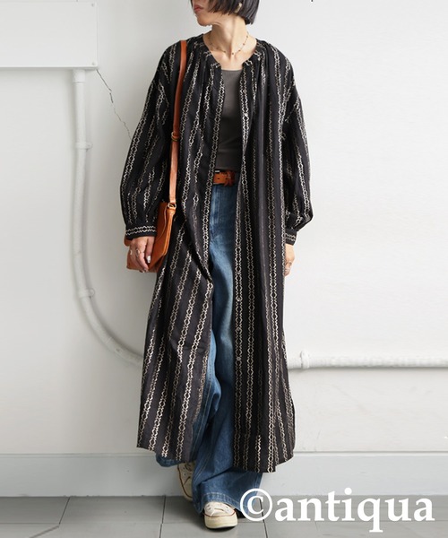 ✳︎アンティカ　ジャガードワンピース✳︎ antiqua（アンティカ） ワンピース ジャガード刺繍ワンピース