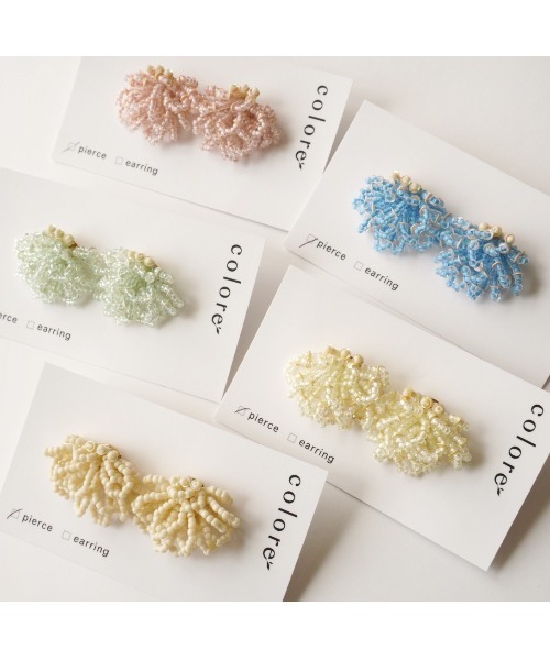 TONE（トネ） イヤリング 「colore」ビーズのシャワータッセル