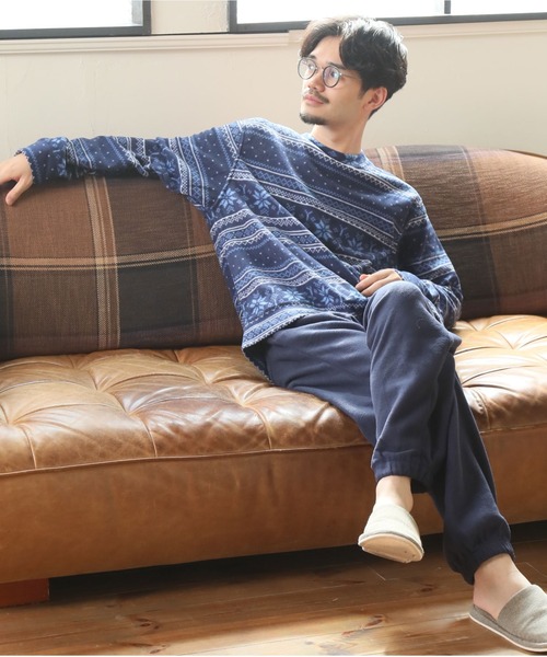 ソフトタッチ ルームウエア セットアップ フリース ARCADE パジャマ 前開き 襟付き HIGHQUALITY FLEECE 暖か軽量