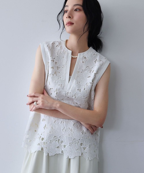 えみおわす　麻ノースリーブシャツ　arts&science えみおわす