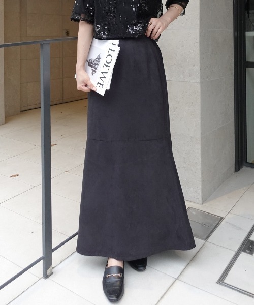 CORNERS マルチサイズ スカート フェイクスエードマーメイドスカート