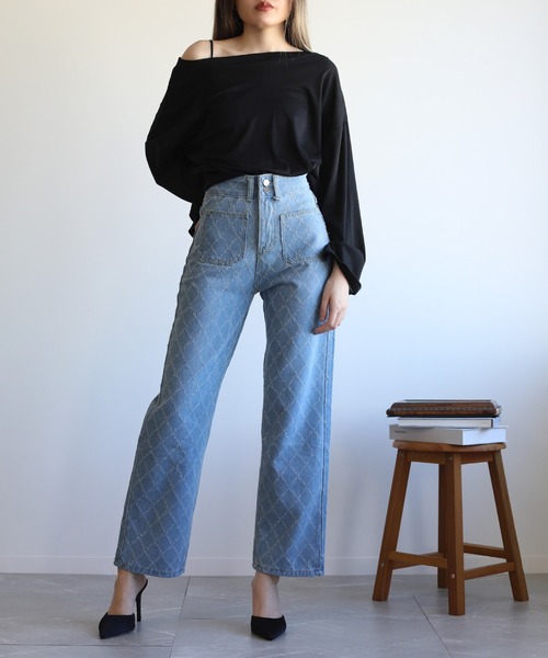 「Jasmine Grandiflorum」 デニムパンツ MEDIUM ブルー レディース