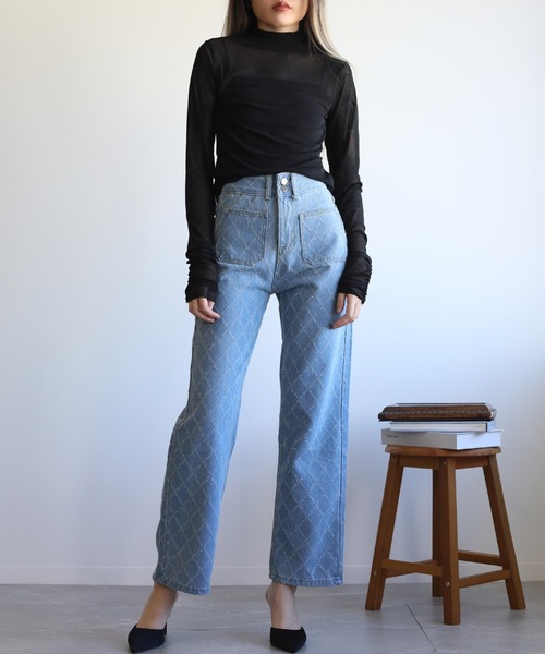 「Jasmine Grandiflorum」 デニムパンツ MEDIUM ブルー レディース