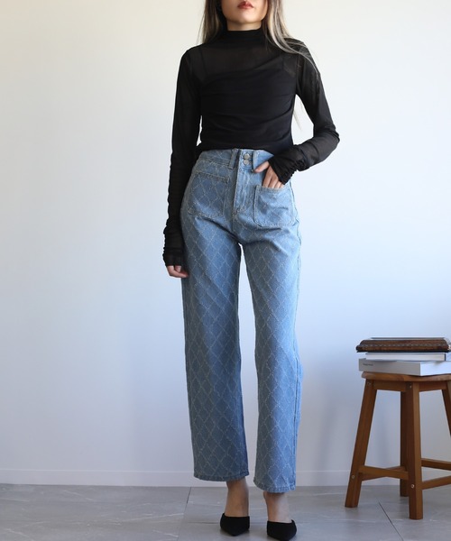 「Jasmine Grandiflorum」 デニムパンツ MEDIUM ブルー レディース