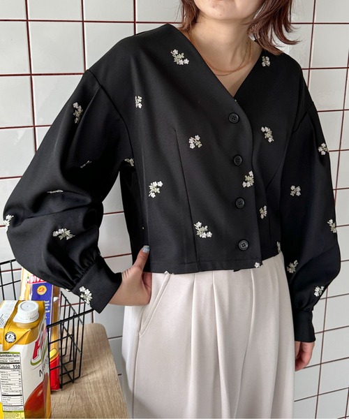自由区　クロップド丈刺繍ブラウス　新品未使用　　現行品　▪️最終お値下げ PILIT ブラウス シャツ 刺繍クロップドブラウス レディース : ZOZOTOWN