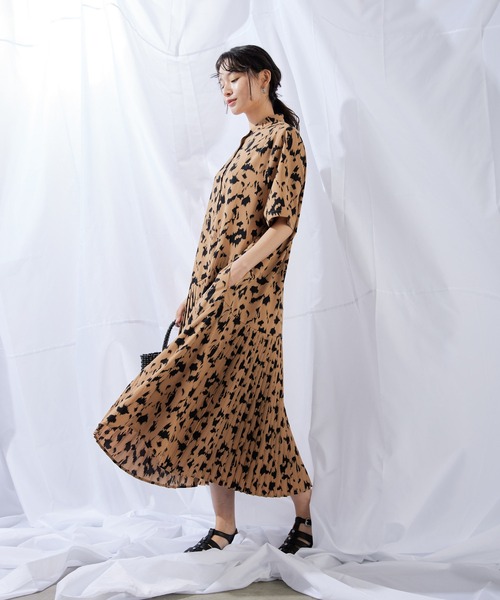 「ear PAPILLONNER」 「sumi style」半袖ワンピース FREE キャメル レディース_画像2