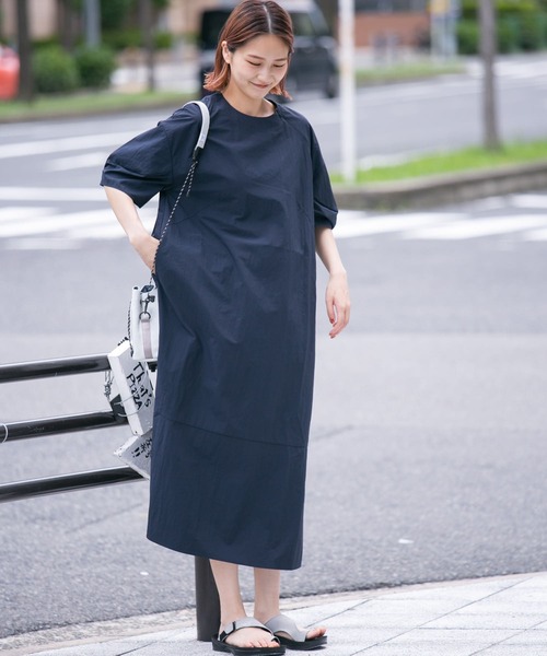 「EKAL」 半袖ワンピース ONE グレー レディース_画像3